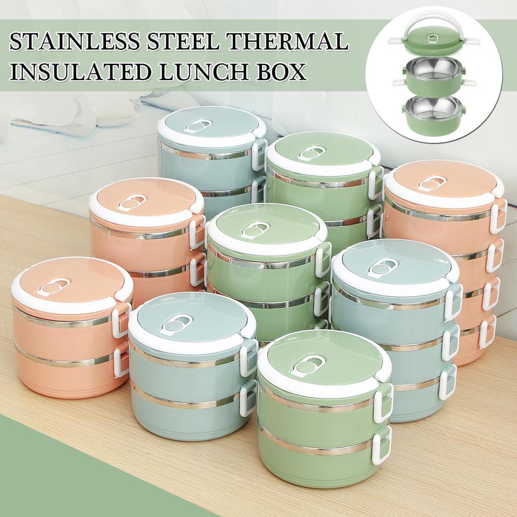 Multi-Layer Heat Preservation Stainless Steel Leakproof Lunch Box Food Container(random color) -