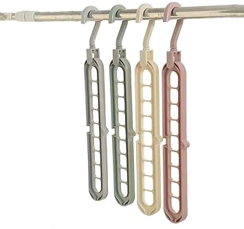 Pack Of 5 Magic Hanger Multipurpose 9 Hole Space Saving Closet Organizer – Multicolor