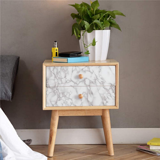 Self Adhesive White Marble Sheet For Kitchen – Waterproof, Heat And Oil Resistant Wallpaper For Countertops, Cabinets, And Furniture(60x200)