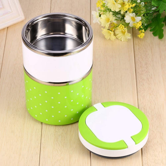 2 Layer Stainless Steel Airtight Lunch Box 930ml With Leak-Proof Multicolor