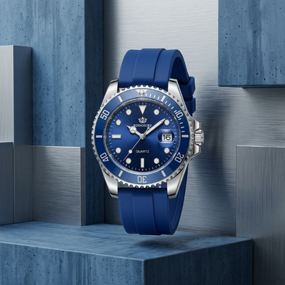 Mens Luxury Sports Wristwatch Stylish Design With Durable Silicone Strap | Blue